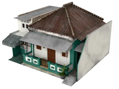 Indonesia Heritage house 3 Kayutangan Low-poly 3D model