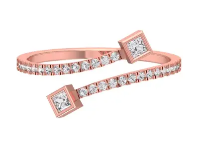 Solitaire Women Light Weight Princess Stone Band Ring 3D print model buy