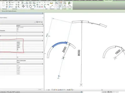 3D model Curved Door Revit Family Full Parameter 3D model