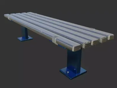 Bench Clean Metal 3D model