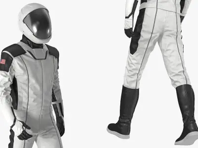 Futuristic Space Suit Walking Pose 3D model
