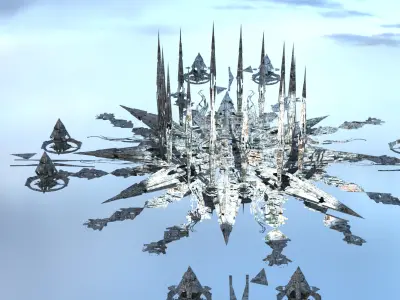 Grand Nile Utopia Temple fortress Low-poly 3D model