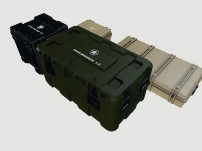 military cases Low-poly 3D model