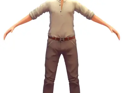 Cartoon Low Poly Style Avatar 005 3D Model Low-poly 3D model