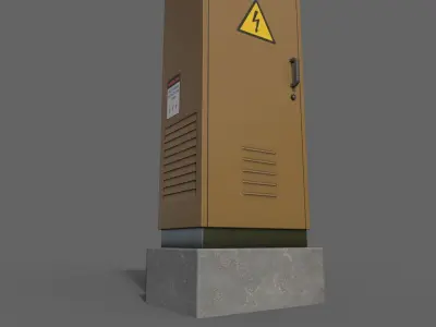 PBR Electric Box Brown V2 Low-poly 3D model