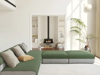 Mid Century interior  Livingroom 3D model