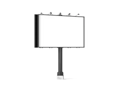 Rectangular Advertising Street Billboard - outdoor sign banner 3D model