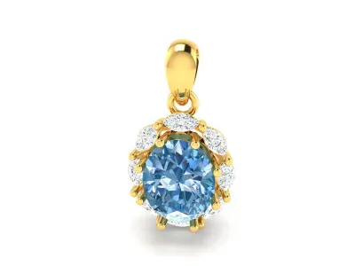 Diamond Pendant 3D print model 4