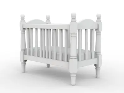 Miniature Baby Crib 3D Model STL Ready to Print 3D print model