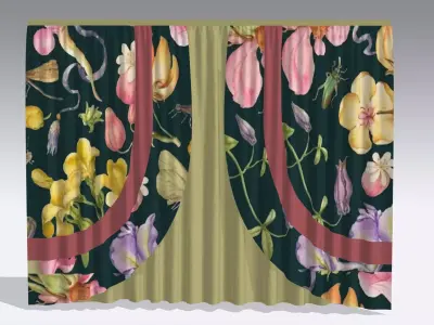 Curtain Low-poly 3D model 93
