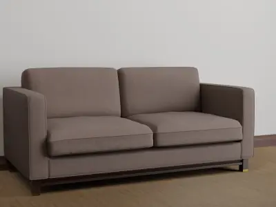 Light Brown Stylish Sofa Low-poly 3D model