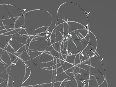 Quasar Curled Chandelier 3D model