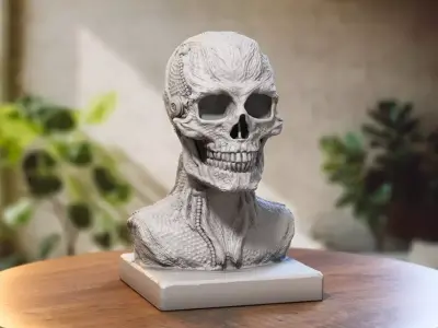 Robot Skull dragon bust Cyborg skull dragon 3D print model buy