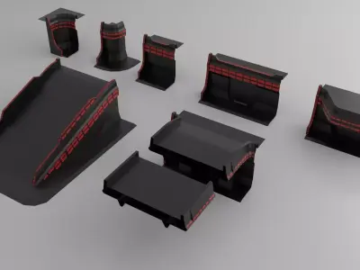 Sci fi Modular Environment Pack low poly Low-poly 3D model