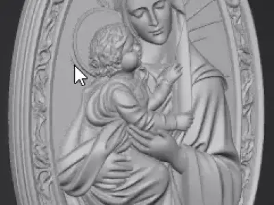 Sacred Mother Relief 3D Model 3D print model