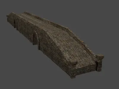 Old Stone Bridge Low-poly 3D model