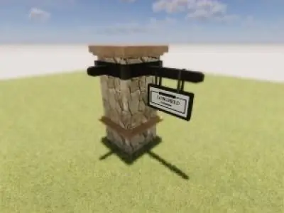  3D Landscape Tall Metal Monument Dynamic Sign Design 3D model