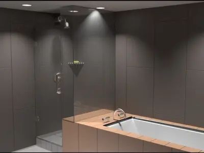 Bathroom with shower  3D model