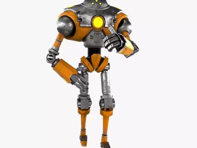 Cartoon Robot 2 Low-poly 3D model
