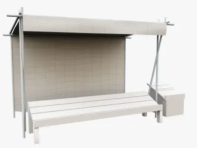 Market Stall Cotton Low-poly 3D model