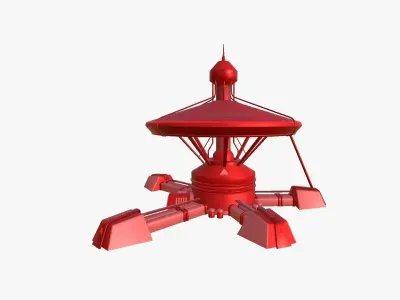 SciFi Facility C05 Red - Sci Fi Exterior Design Low-poly 3D model