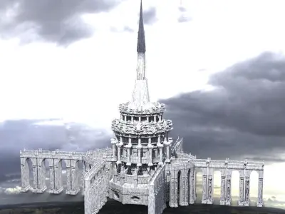 Baroque opera house exterior   3D model