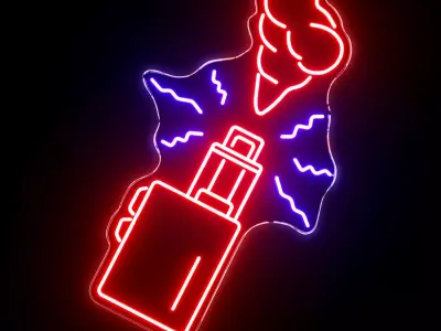 Vape Neon Sign 3D model