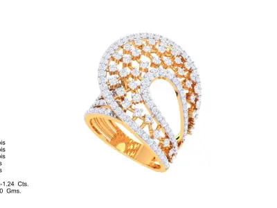 Women Ring  Render 3dm STL OBJ FBX Details 3D print model 147
