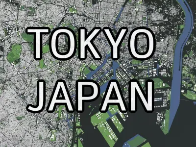 Tokyo Japan - city and mass buildings 3D model