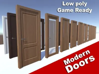 Modern Doors Low-poly 3D model purchase