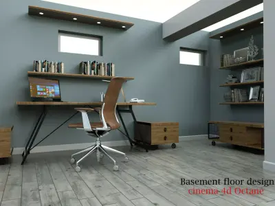 basement floor design 3D model