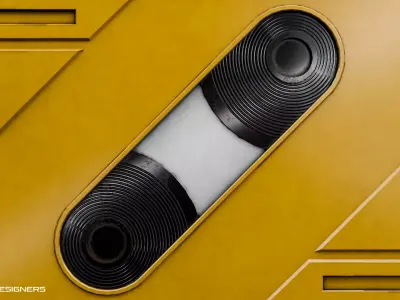 Retro Compact Cassette Tape - Scifi Cassette Tape Low-poly 3D model