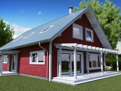 Game-ready Scandinavian House 3D model