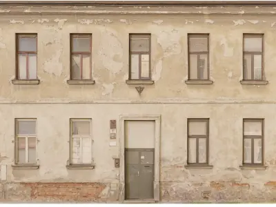 Derelict wall-3 Low-poly 3D model