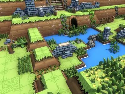 EnviroKit - THE FOREST - Retro Lowpoly Low-poly 3D model