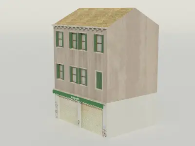 Apartment Building Restaurant - Low-poly PBR Low-poly 3D model