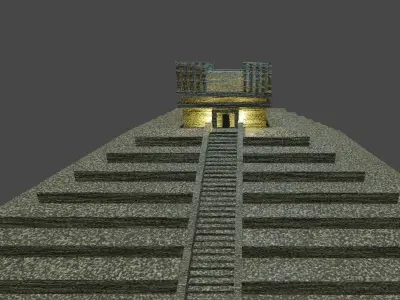 Pyramid with stairs leading up to it Low-poly 3D model