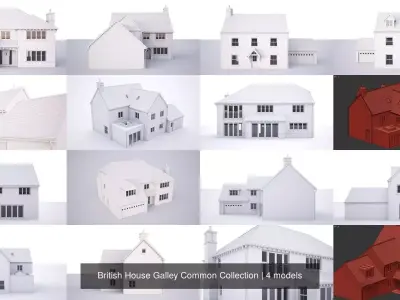 British House Galley Common Collection 3D Model Pack