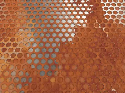 Weathered Honeycomb Plate 3D Model Low-poly 3D model