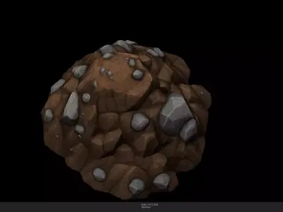 Stylized Dirt Mound Game Ready - AI Low-poly 3D model