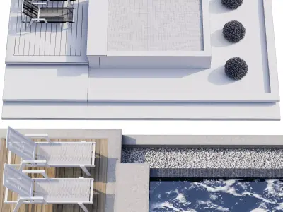 Backyard and Landscape with Pool 11 3D model