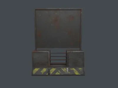Concrete RoadBlock Barrier Barricade 3D model 11