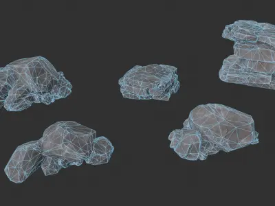 Various Rocks Low-poly 3D model