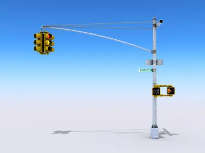 Traffic Lights Low-poly 3D model