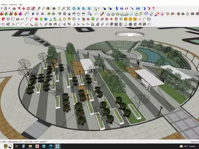 SketchUp landscape park 3D model