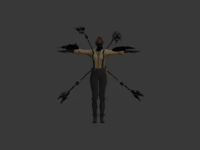 drill woman 3D model