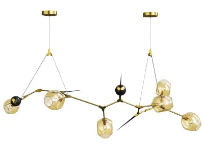 Chandelier bubbles and thorns Low-poly 3D model