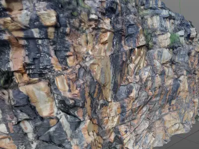 3D Scanned Rock and Cliff face 004 3D model