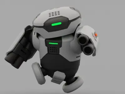 Combat Robot NIOVI  rigged 3D model