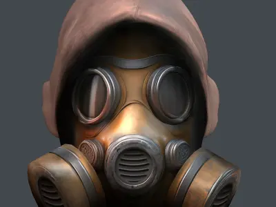 gas mask Helmet scifi military combat 3d futuristic technology Low-poly 3D model